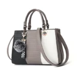 Women’s Color-Block Handbag with Detachable Shoulder Strap
