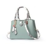 Trendy Plaid-Handle Leather Handbag for Women - Image 4